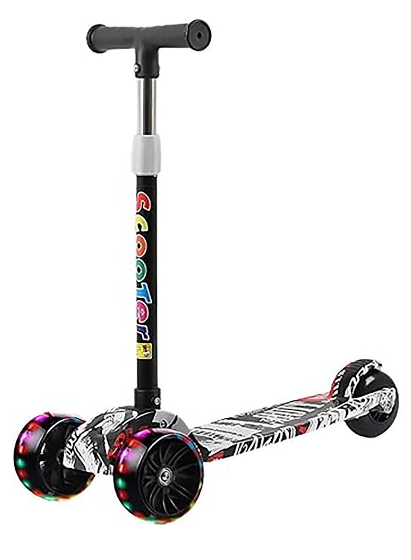 Beauenty Kids Scooter, 3 Wheels Scooters Toddlers for Kids, Extra Wide PU Flash Wheels, Adjustable Height & Foldable Kid's Scooter for Kids Ages 3-6 Years Old - Image 1