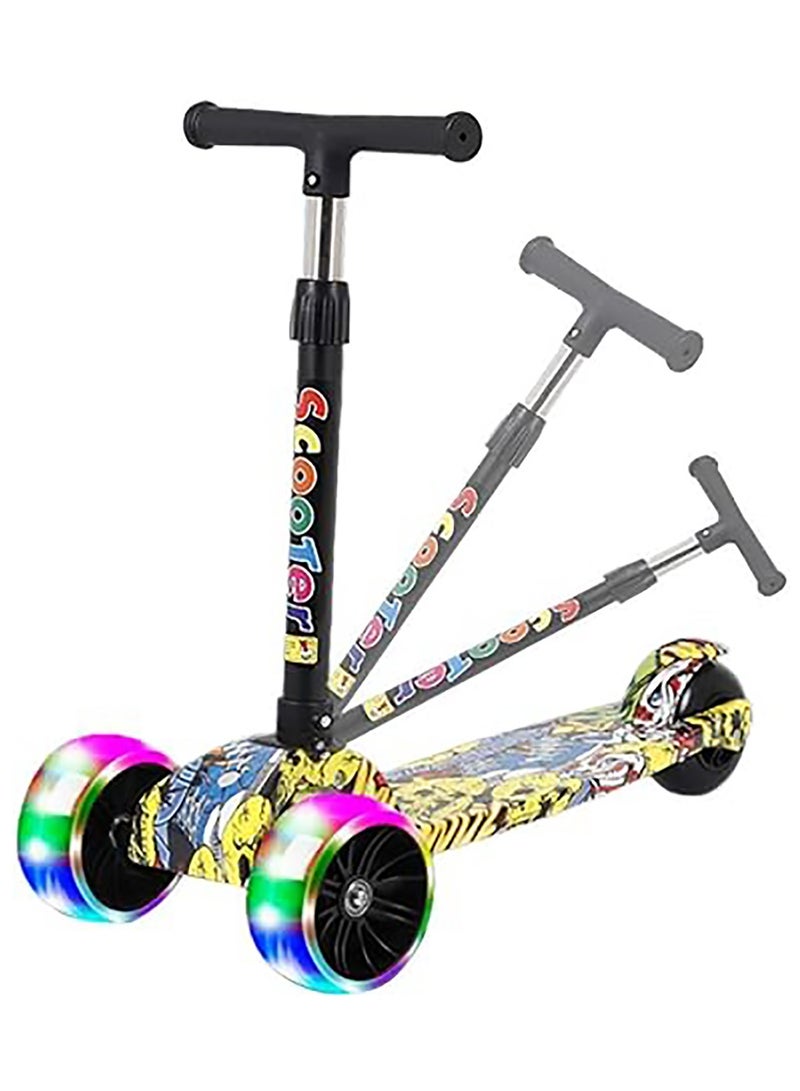 Beauenty Kids Scooter, 3 Wheels Scooters Toddlers for Kids, Extra Wide PU Flash Wheels, Adjustable Height & Foldable Kid's Scooter for Kids Ages 3-6 Years Old - Image 2