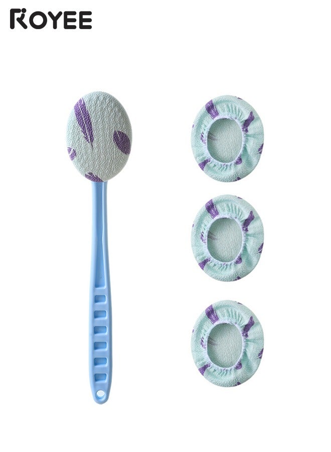 Royee Ipcs Long handled shower brush with 3pcs interchangeable heads,Exfoliating Mitts Body Scrub Glove Bath SPA Exfoliating,Dead Skin Remover Glove Deep Body Scrubber for Women and Men ﻿ ﻿  - Image 1