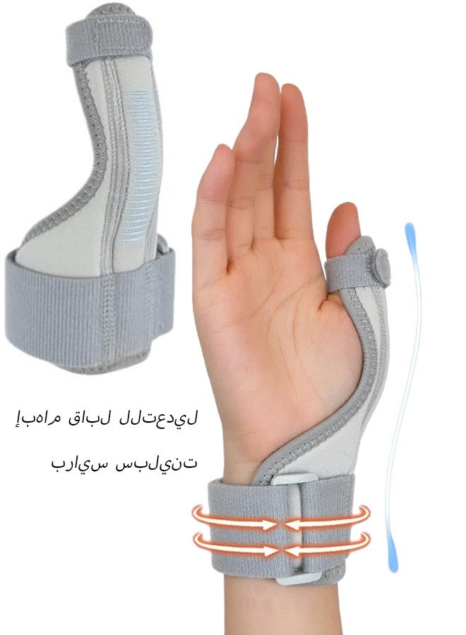 جبيرة الإبهام القابلة للتعديل من نوع ”سبيكا“ للرجال والنساء - دعامة معصم الإبهام القابلة للتنفس - مثبت للإصابة بالتهاب الأوتار والتهاب المفاصل والالتواء الرياضي وحماية الأنشطة اليومية وتخفيف الألم - تناسب اليد اليمنى أو اليسرى - رمادي - Image 1