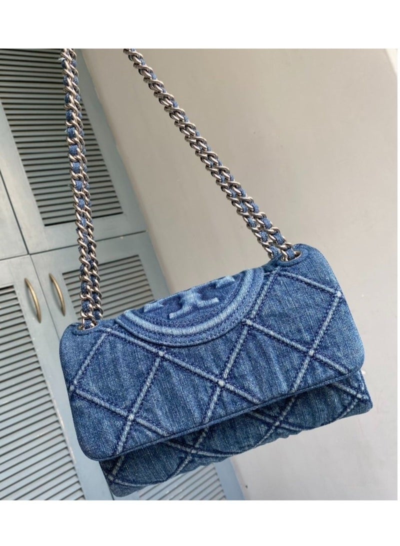 Burch New Fleming Denim Crossbody Shoulder Bag 22*14*14cm - Image 1