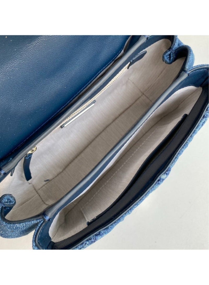 Burch New Fleming Denim Crossbody Shoulder Bag 22*14*14cm - Image 5