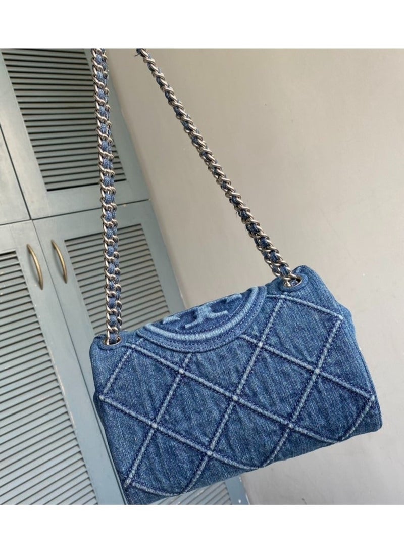 Burch New Fleming Denim Crossbody Shoulder Bag 22*14*14cm - Image 2