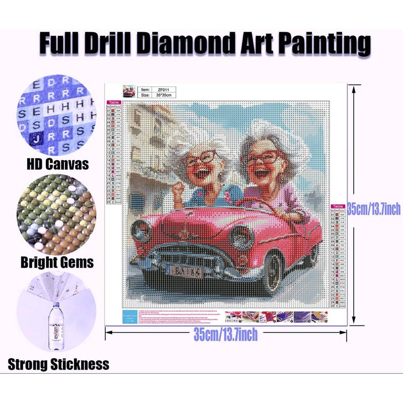 Legrace Old Lady Diamond Art Painting Kits for Adults - Full Drill Diamond Dots Paintings for Beginners, Round 5D Paint with Diamonds Pictures Gem Art Painting Kits DIY Adult Crafts Kits 14x14inch - Image 3