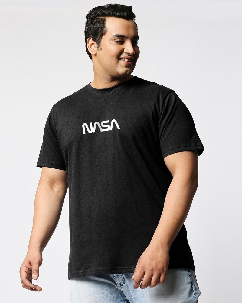 bewakoof Men's Black Universal Astro Graphic Printed Oversized Plus Size T-shirt - Image 3