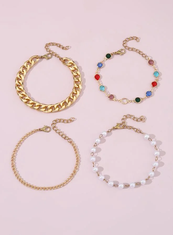 Take Two  Set of 4 - Assorted Link Bracelets for Women | Best Price UAE