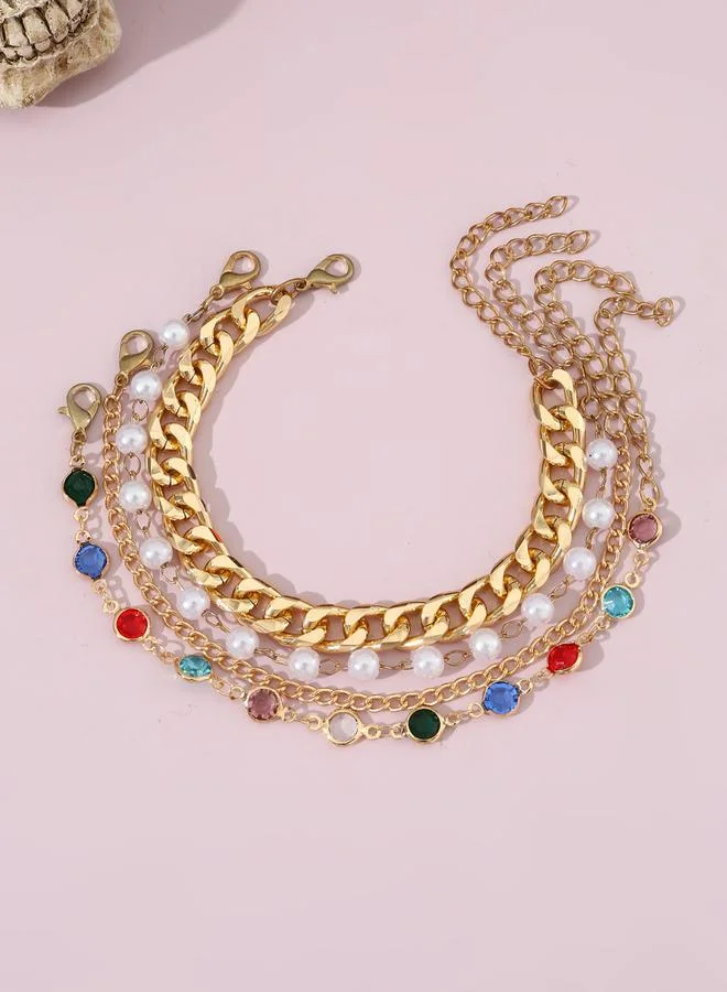 Take Two  Set of 4 - Assorted Link Bracelets for Women | Best Price UAE