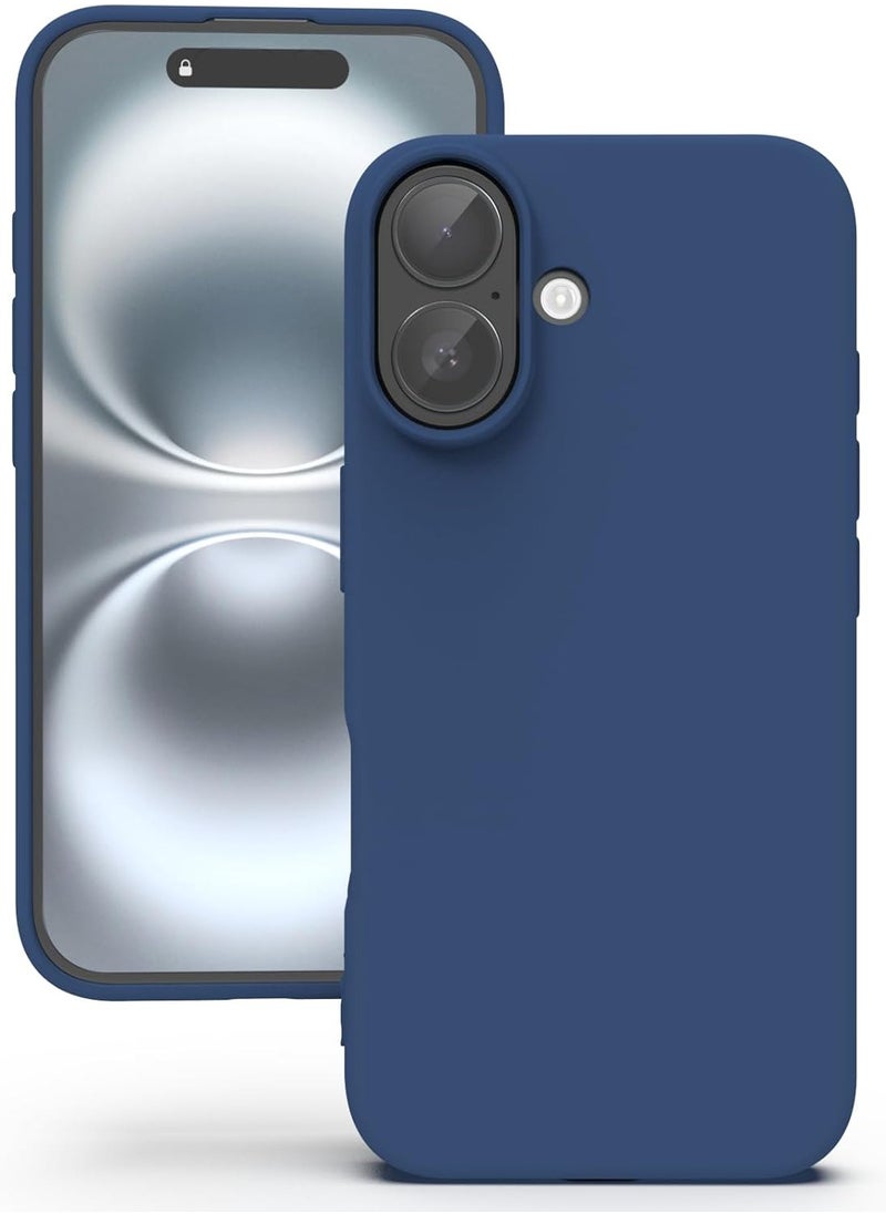 Generic Silicone Case for iPhone 16 Plus, Soft-Touch, Shockproof, DustProof, Antiskid Full Body Armour Phone Cover for Apple iPhone 16 Plus - Dark Blue  - Image 1
