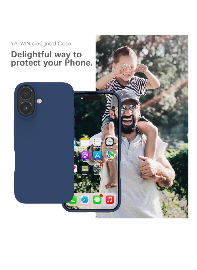 Generic Silicone Case for iPhone 16 Plus, Soft-Touch, Shockproof, DustProof, Antiskid Full Body Armour Phone Cover for Apple iPhone 16 Plus - Dark Blue  - Image 2