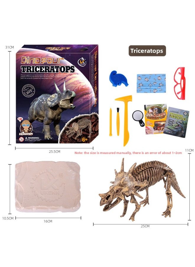 Dinosaur Fossil Assembling Skeleton Model Children's Handmade Diy Production Digging Gem Treasure Archaeological Digging Toy-Specifications:K737-A (Deinonychus)  - Image 2