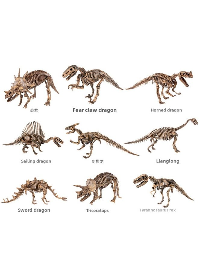 Dinosaur Fossil Assembling Skeleton Model Children's Handmade Diy Production Digging Gem Treasure Archaeological Digging Toy-Specifications:K737-A (Deinonychus)  - Image 5