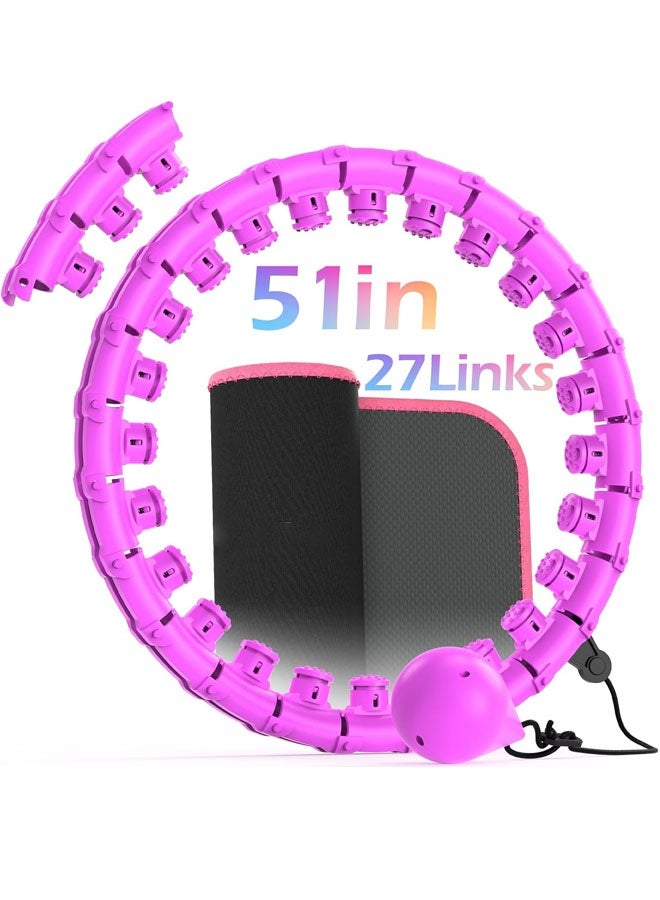 Bukela Weighted Hula Circle for Adults Weight Loss, Infinity Fitness Hoop Plus Size 51 Inch with Sweat Belt, Include 27 Detachable Links and Waist Trainer for Women - Image 1
