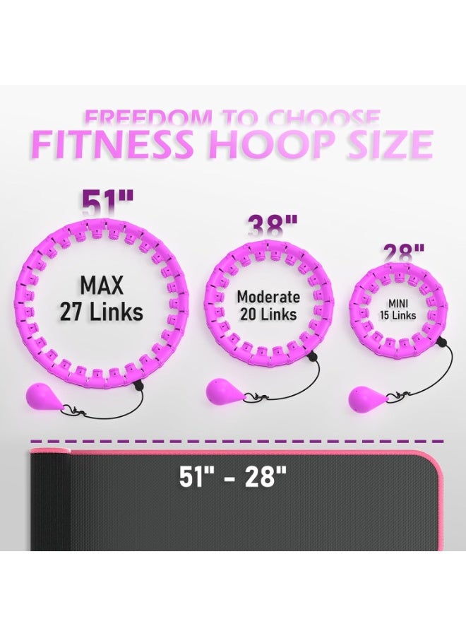 Bukela Weighted Hula Circle for Adults Weight Loss, Infinity Fitness Hoop Plus Size 51 Inch with Sweat Belt, Include 27 Detachable Links and Waist Trainer for Women - Image 2