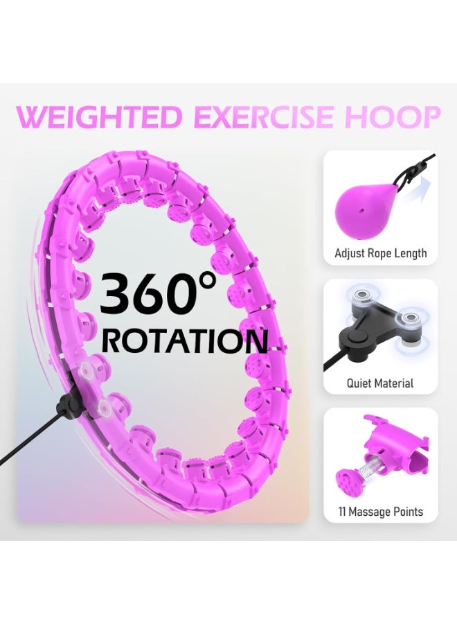 Bukela Weighted Hula Circle for Adults Weight Loss, Infinity Fitness Hoop Plus Size 51 Inch with Sweat Belt, Include 27 Detachable Links and Waist Trainer for Women - Image 3