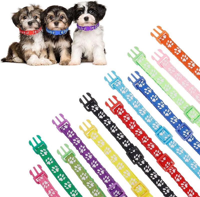 Chenkaiyang 12 Pack Puppy Collars for Litter, Adjustable Puppy ID Collars Soft Nylon Whelping Collars for Newborn Litter Pets Medium - Image 5