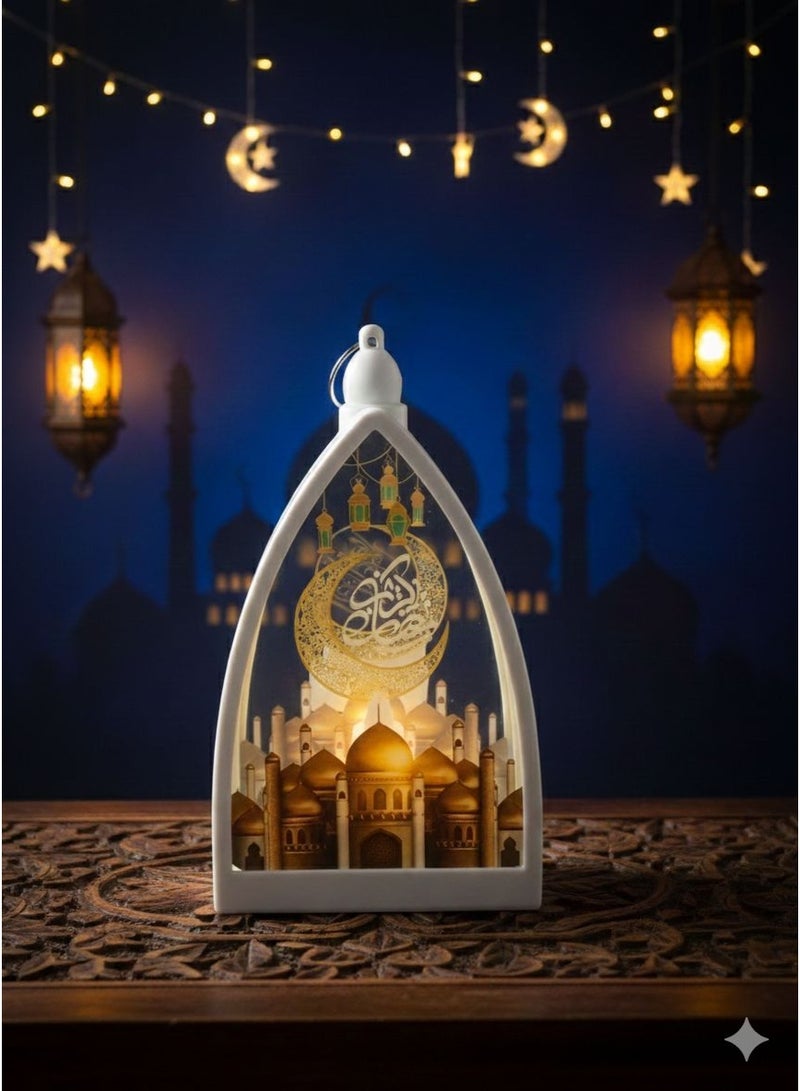 فانوس رمضان المضئ بعليقه  الفانوس المزخرف ديكور فاخر للاحتفال مقاس 16*9 سم