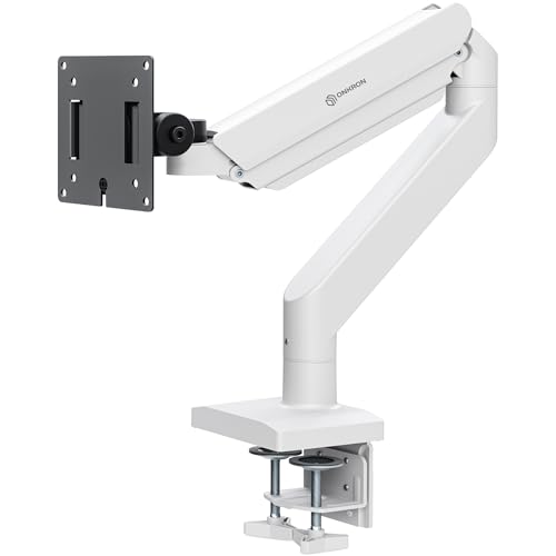 ONKRON Heavy Duty Monitor Arm for 13-55 Inch Flat & Curved Screens up to 55.1 lbs, Ultrawide Screen Arm with Adjustable Gas Spring, VESA 75x75-100x100, Single Monitor Mount for Desk Black-White - Image 1