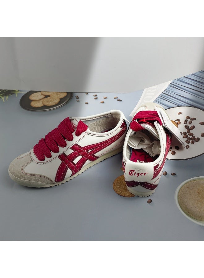 Onitsuka Tiger أحذية رياضية عتيقة محدودة من سنة الثعبان - أحذية موضة كاجوال بيضاء وحمراء - Image 2