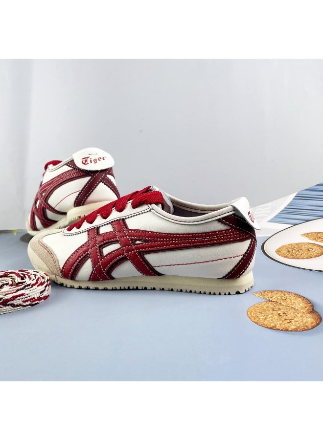 Onitsuka Tiger أحذية رياضية عتيقة محدودة من سنة الثعبان - أحذية موضة كاجوال بيضاء وحمراء - Image 3