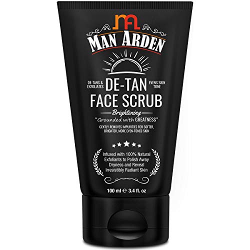 Man Arden De Tan Brightening Face Scrub 100ml - De-Tans & Exfoliates Skin - With Vitamin C - Image 1