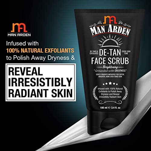 Man Arden De Tan Brightening Face Scrub 100ml - De-Tans & Exfoliates Skin - With Vitamin C - Image 5