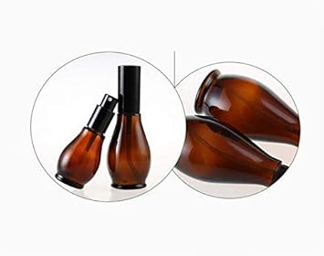 Quupy 3Pcs 100ml Amber Glass Spray Bottle Empty Refillable Fine Mist Spray Bottle Storage Containers with Black Atomiser Sprays and Cap for Essential Oil Perfume Aromatherapy Cosmetic Sprays - Image 3