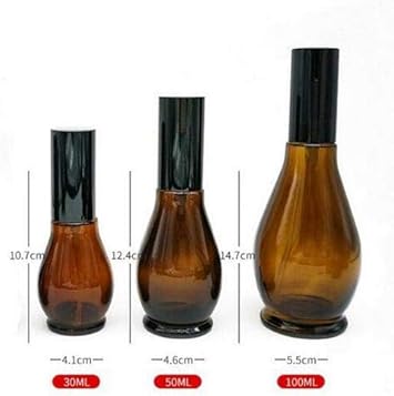 Quupy 3Pcs 100ml Amber Glass Spray Bottle Empty Refillable Fine Mist Spray Bottle Storage Containers with Black Atomiser Sprays and Cap for Essential Oil Perfume Aromatherapy Cosmetic Sprays - Image 4