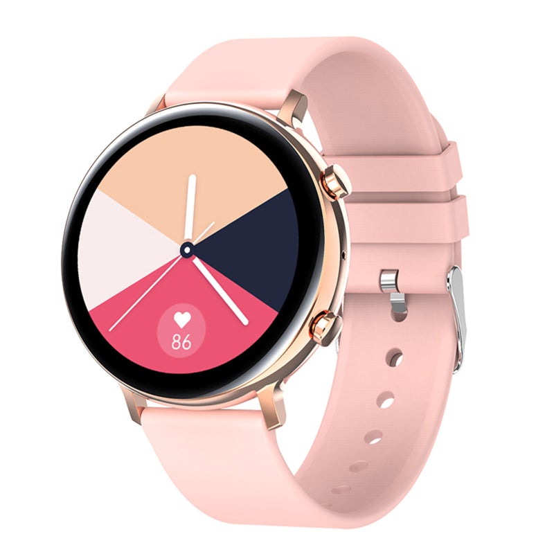 Smartwatch: 1.28" Pink Touch-Screen - IP68 Water-Resistant Fitness Tracker for Health Monitoring, Sports Tracking, Smart Notifications, Android & IOS Users - Image 1