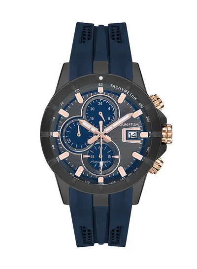 Quantum Men's Silicone Chronograph Watch HNG893.069 - 47 mm