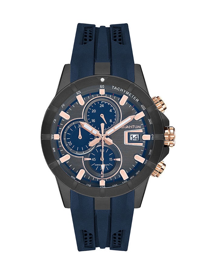 Quantum Men's Chronograph Round Shape Silicone Wrist Watch HNG893.069 - 47 mm  - Image 1