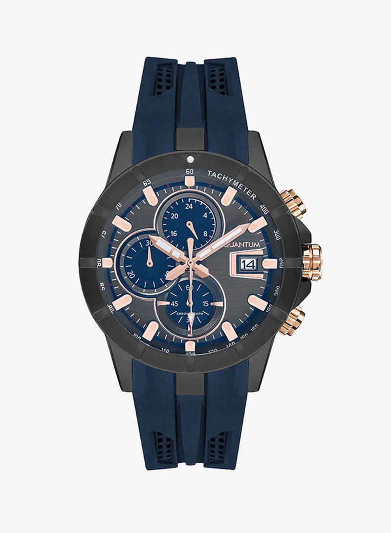 Quantum Men's Silicone Chronograph Watch HNG893.069 - 47 mm