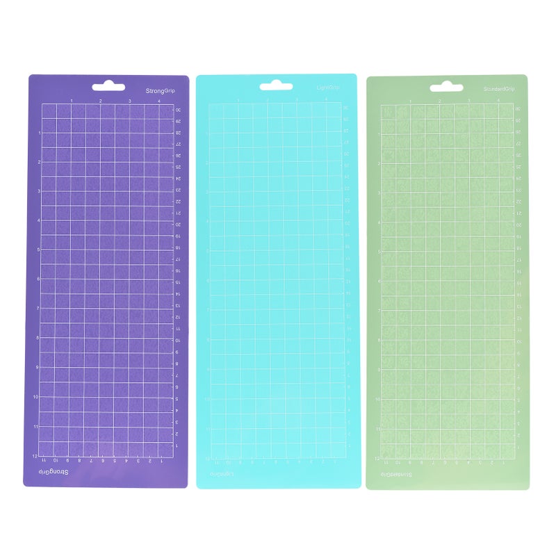 3PCS 12*4.5 Inch Replacement Cutting Mat Adhesive Non-Slip Gridded Cutting Mats Compatible with Silhouette Cameo Cricut Cutting Machine Explore Plotter Machine - Image 1