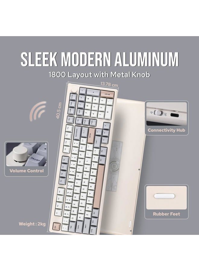 EPOMAKER Galaxy100 QMK/VIA Wireless Gaming Keyboard, Aluminum Shell, Bluetooth/2.4Ghz/USB-C, Pre-Lubed Hot-Swappable Linear Switches, NKRO, RGB Backlit (Creamy White, Wisteria Linear Switch) - Image 3