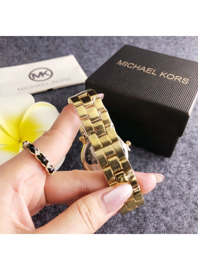 MK Michael Kors Classic Men's and Women's Fashion Multi functional Alloy Round Quartz Watch Stainless Steel Strap 36CM - Image 3