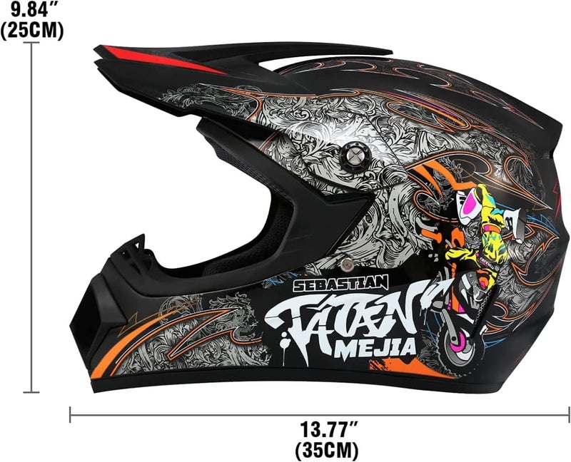 Senhill DOT Motocross Helmet with Goggles and Gloves - Unisex Offroad Helmet for Dirt Bike and ATV - Image 5