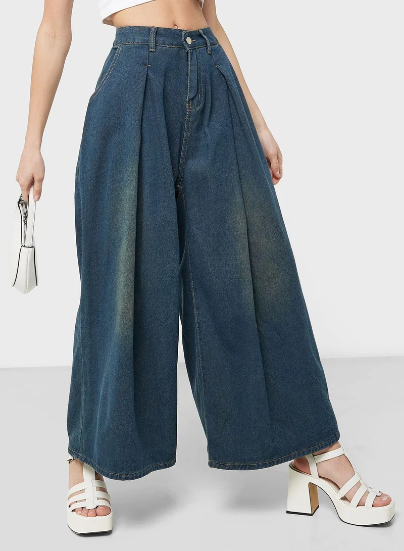 Ginger  High Waist Wide Leg Jeans for Women | Best Price UAE