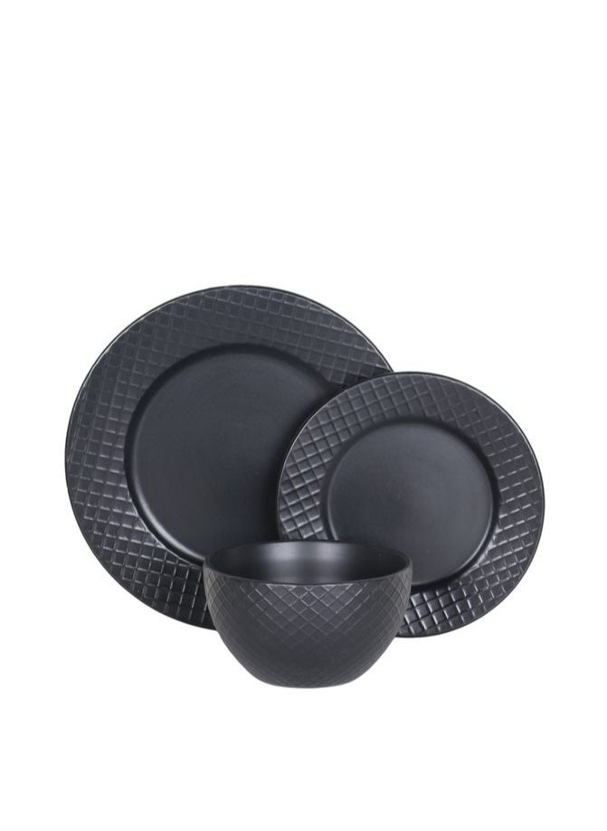 HOMEVEO 16-piece porcelain dinner set with an elegant and modern design in black  - Image 5
