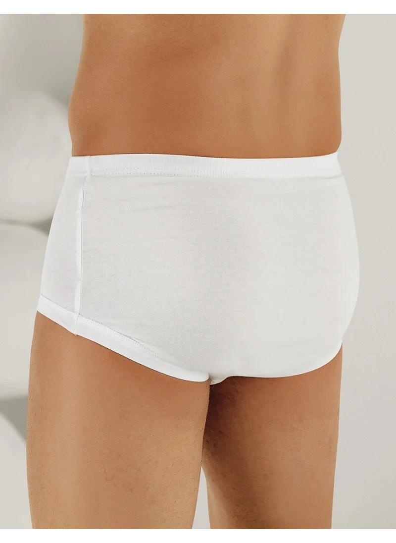 Şahinler Men's White Combed Cotton Bagged Briefs ME013