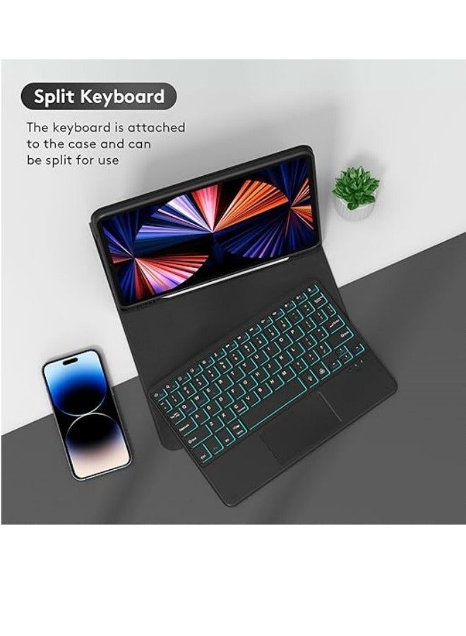 Touchpad Keyboard Case Compatible with Samsung Tab A9 Plus (X210/X215/X216),Colorful Backlight, Multi-Touch Trackpad, Flip Stand Pencil Holder for A9+ - Image 2
