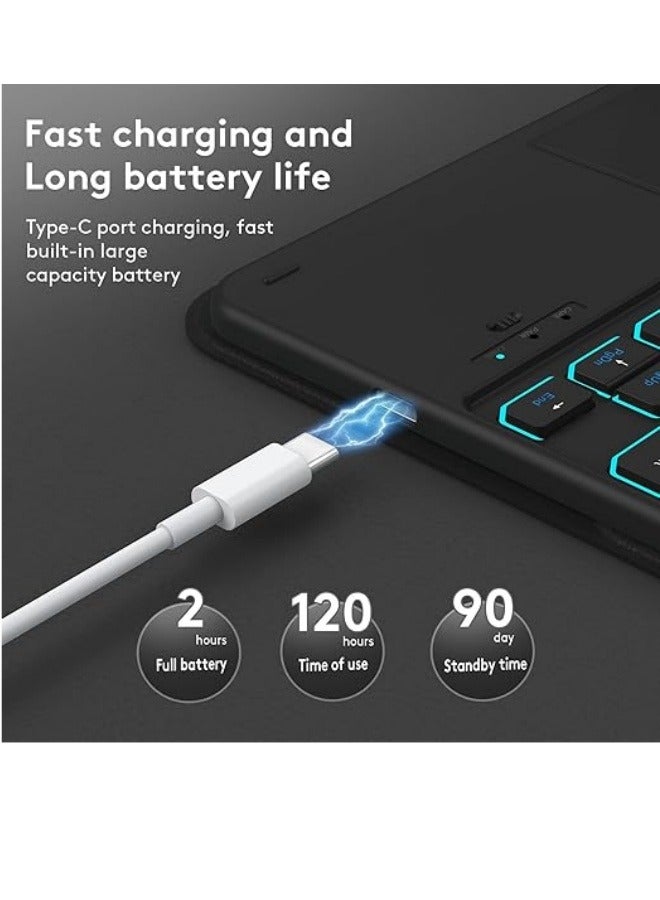 Touchpad Keyboard Case Compatible with Samsung Tab A9 Plus (X210/X215/X216),Colorful Backlight, Multi-Touch Trackpad, Flip Stand Pencil Holder for A9+ - Image 4