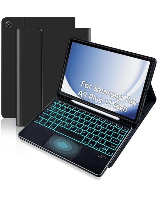 Touchpad Keyboard Case Compatible with Samsung Tab A9 Plus (X210/X215/X216),Colorful Backlight, Multi-Touch Trackpad, Flip Stand Pencil Holder for A9+ - Image 1