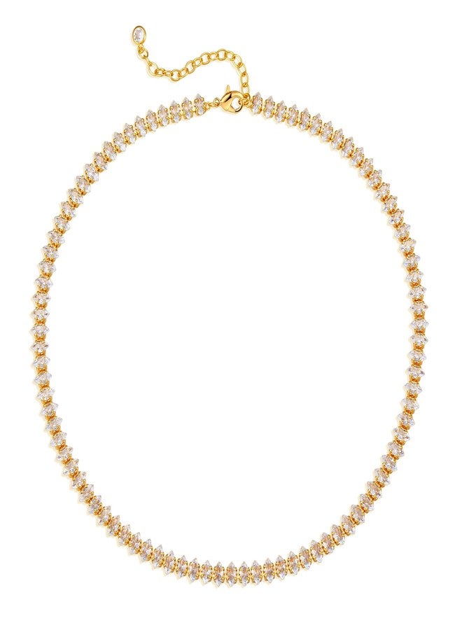 BENEIGE Gold Choker Necklace for Women | CZ Gold Choker Necklace | 14K Gold Plated Chain Necklace with Cubic Zirconia Handmade Hypoallergenic Jewelry - Image 1