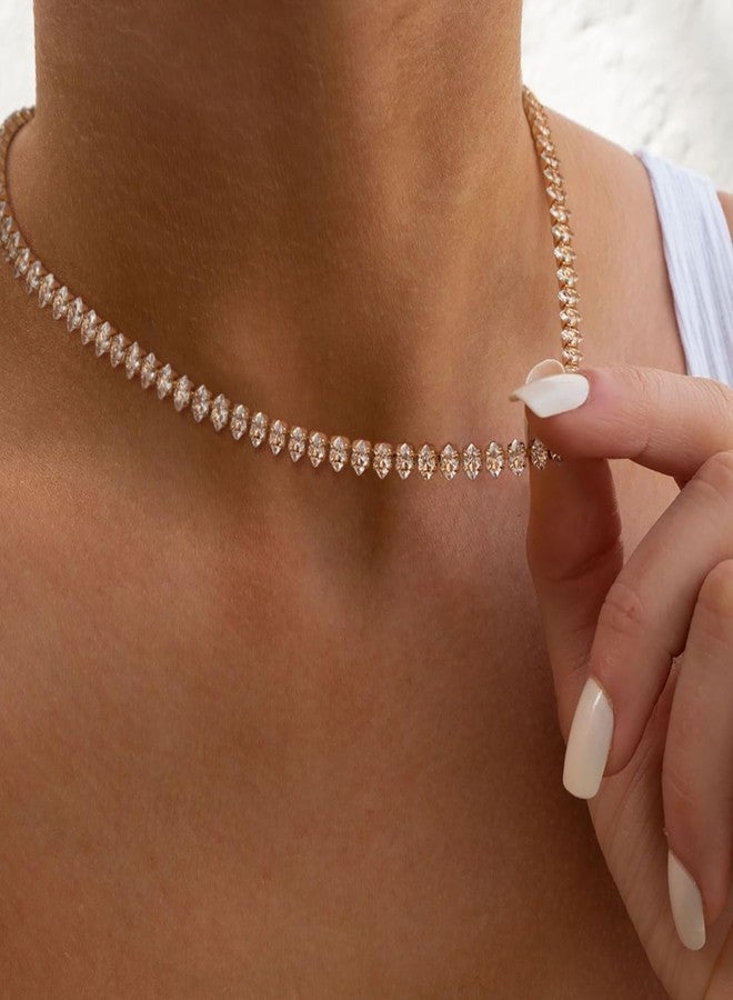 BENEIGE Gold Choker Necklace for Women | CZ Gold Choker Necklace | 14K Gold Plated Chain Necklace with Cubic Zirconia Handmade Hypoallergenic Jewelry - Image 3