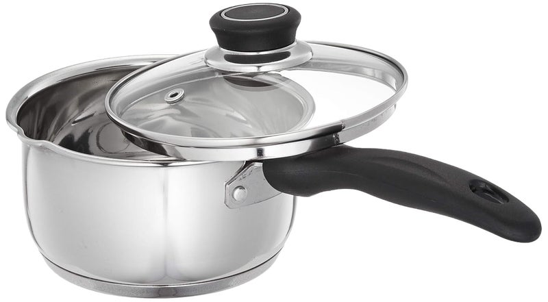 Brand - Solimo Solimo Stainless Steel Saucepan With Glass Lid Induction Base 14 Cm 1Liter - Image 2