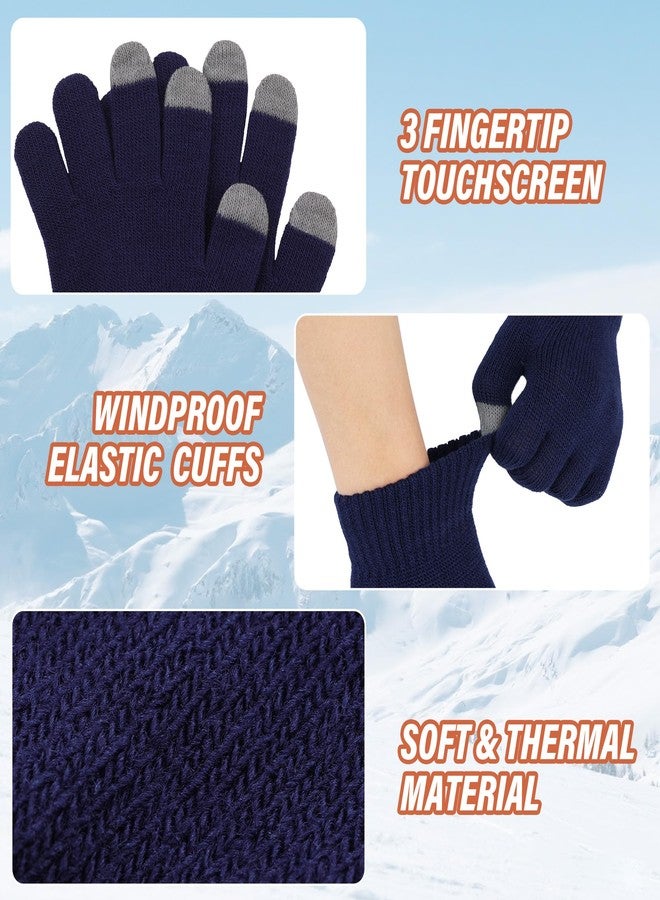 Cooraby 2 Pairs Kids Gloves - Touchscreen, Winter, Thick Cashmere, Warm Knitted Gloves for Boys and Girls - Image 3