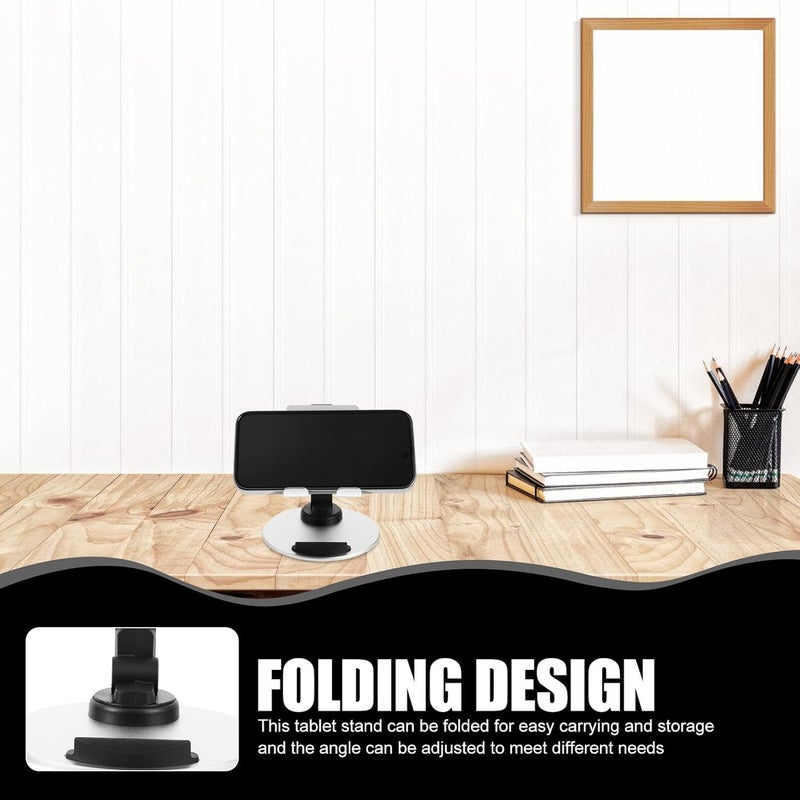 Portable Adjustable Metal Tablet and Phone Stand for Desk, Foldable Universal Mobile Phone Holder in Silver, Tablet Accessories for Office and Home Use - Image 3
