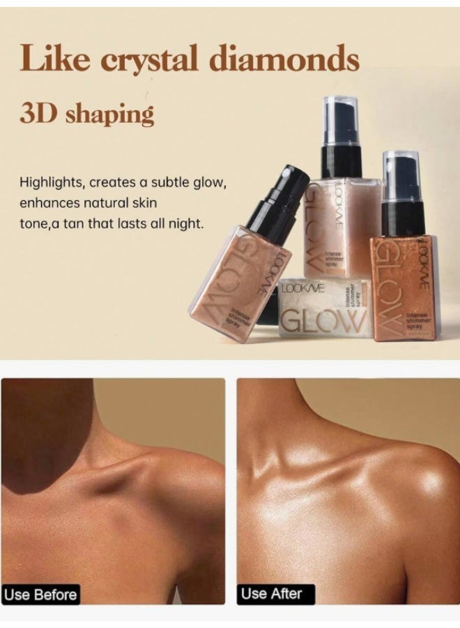 Lookme بخاخ ميست هايلايتر 30 مل بالذهب الفاتح - توهج ندي طبيعي ومقاوم للماء للحصول على إطلالة مشرقة - Image 4