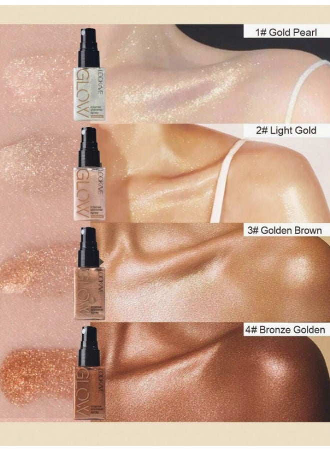 Lookme بخاخ ميست هايلايتر 30 مل بالذهب الفاتح - توهج ندي طبيعي ومقاوم للماء للحصول على إطلالة مشرقة - Image 5