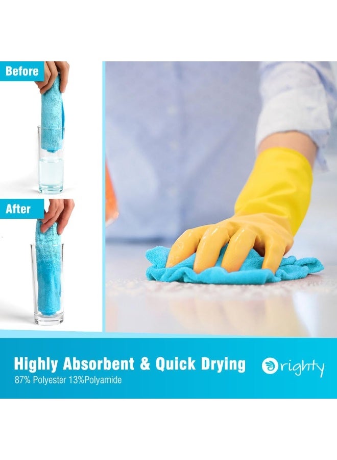 Orighty Orighty Microfiber Cleaning Cloth, 12 Pack Highly Absorbent Cleaning Supplies, Lint Free Cloths for Multiple-use, Powerful Dust Removal Clean Rags for House, Kitchen, Car Care(12x12 inch) Blue - Image 3