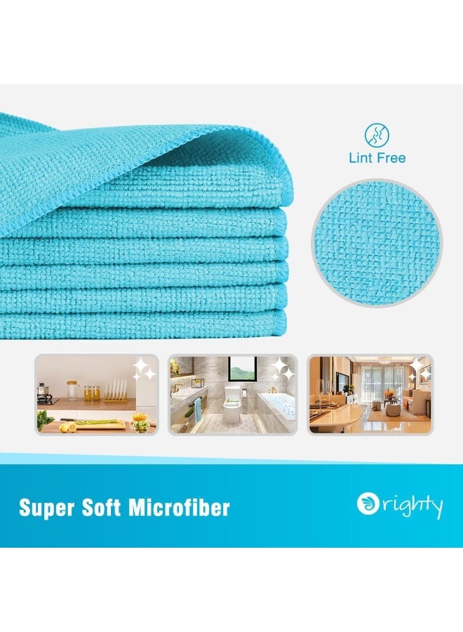 Orighty Orighty Microfiber Cleaning Cloth, 12 Pack Highly Absorbent Cleaning Supplies, Lint Free Cloths for Multiple-use, Powerful Dust Removal Clean Rags for House, Kitchen, Car Care(12x12 inch) Blue - Image 4